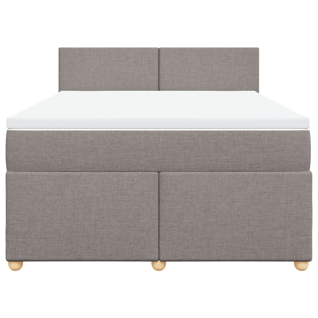 Boxspring met matras stof taupe 160x200 cm – afbeelding 6