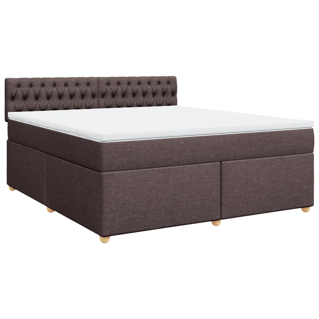 Boxspring met matras stof donkerbruin 180x200 cm – afbeelding 3