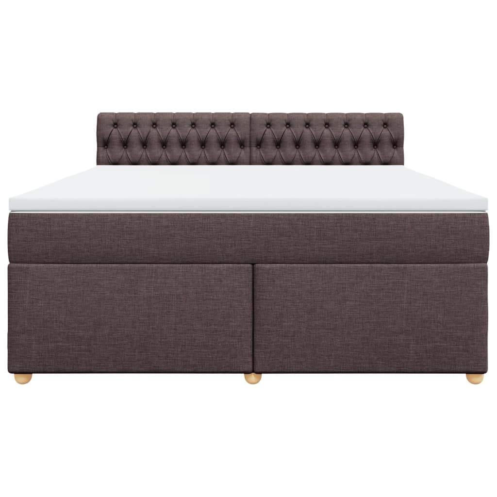 Boxspring met matras stof donkerbruin 180x200 cm – afbeelding 6