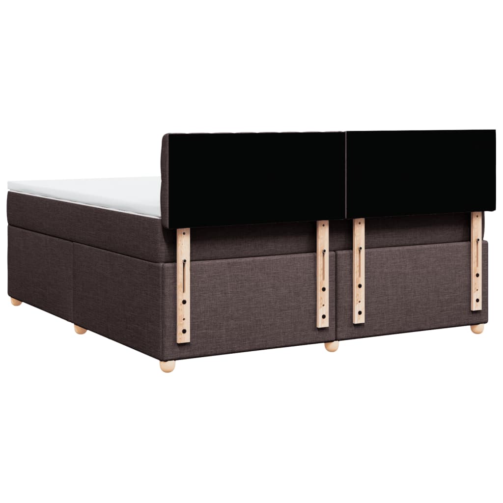 Boxspring met matras stof donkerbruin 180x200 cm – afbeelding 8