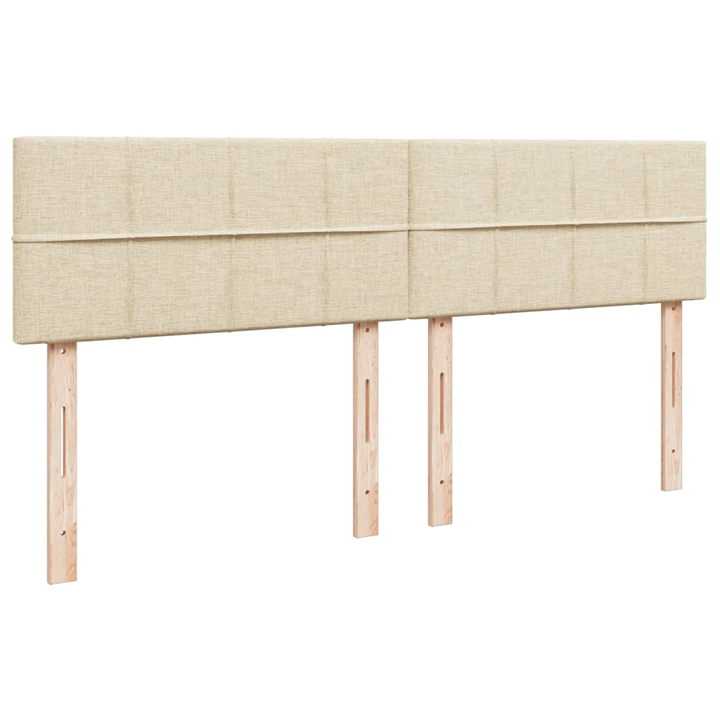 Boxspring met matras stof crèmekleurig 200x200 cm – afbeelding 12