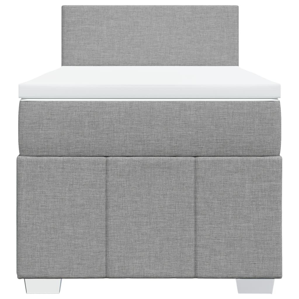 Boxspring met matras stof lichtgrijs 80x200 cm – afbeelding 6