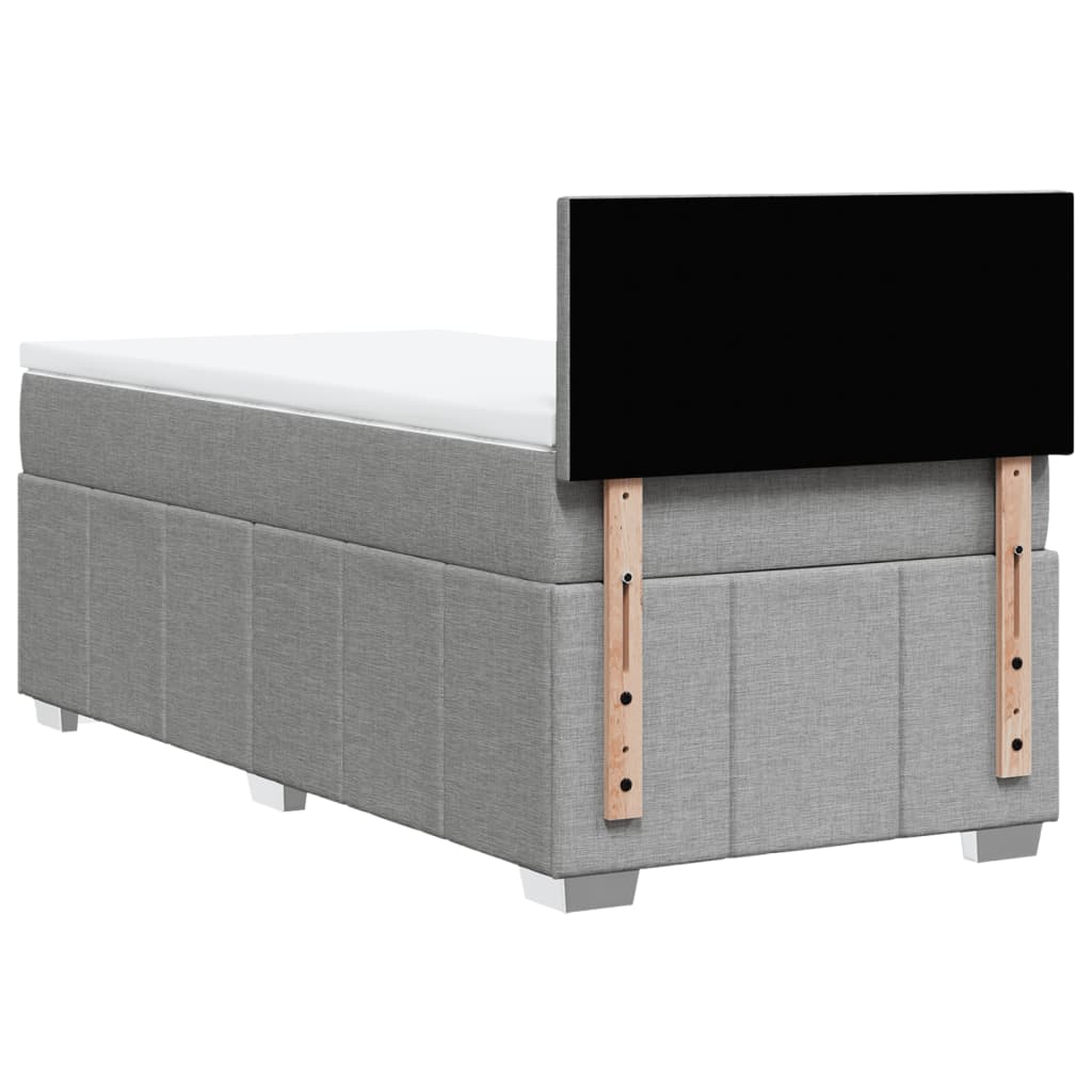 Boxspring met matras stof lichtgrijs 80x200 cm – afbeelding 8