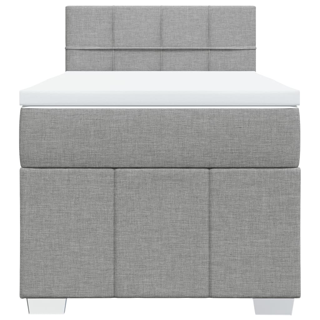 Boxspring met matras stof lichtgrijs 80x200 cm – afbeelding 6