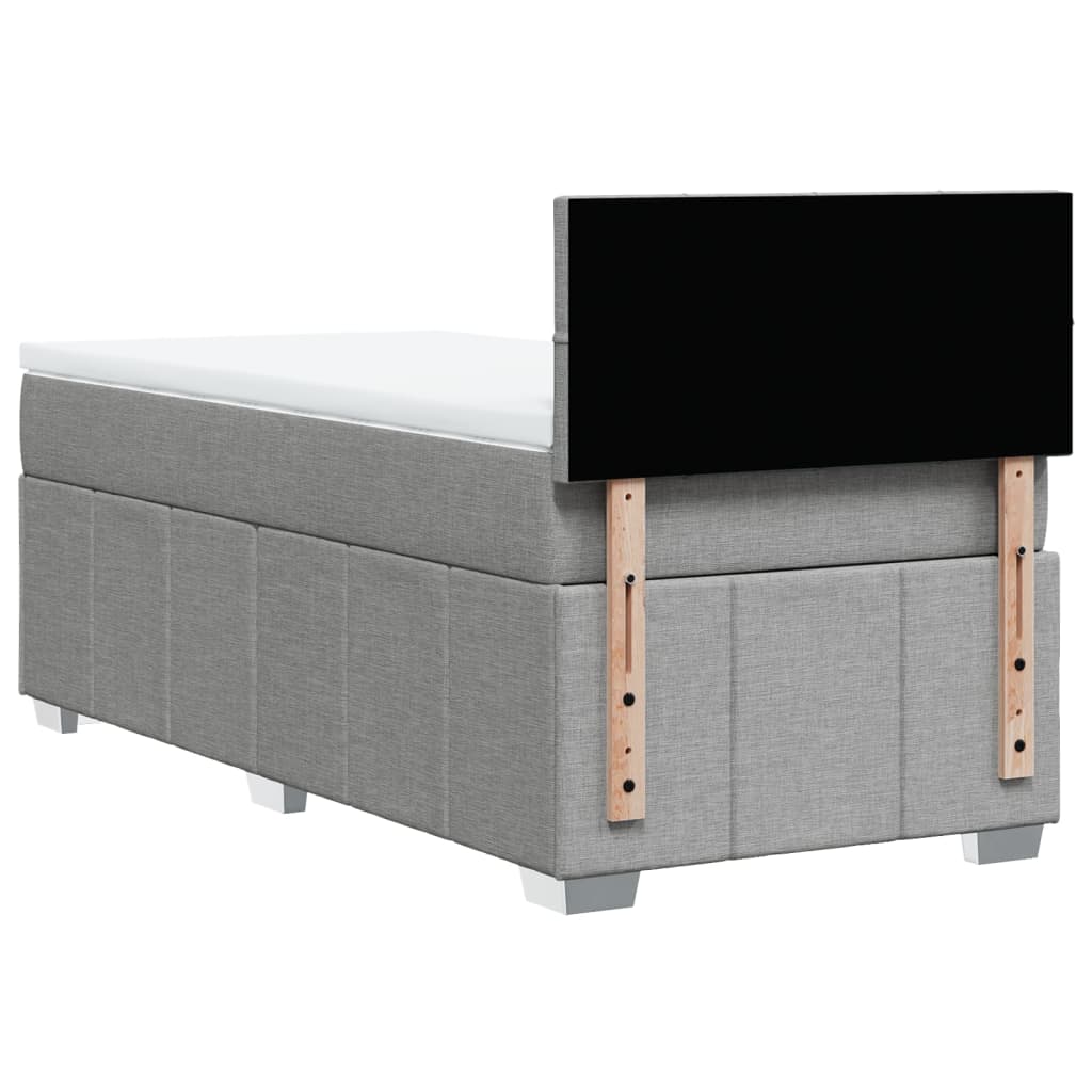 Boxspring met matras stof lichtgrijs 80x200 cm – afbeelding 8