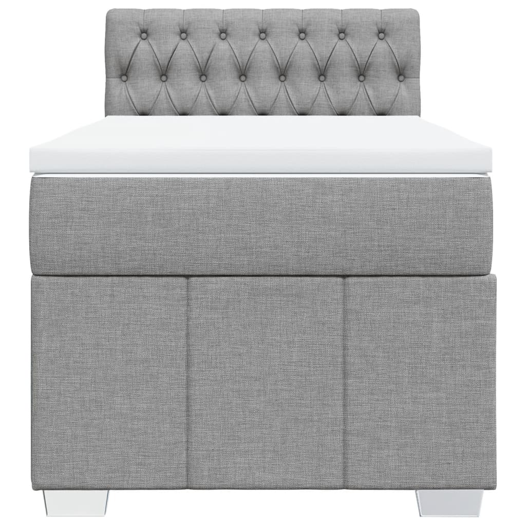 Boxspring met matras stof lichtgrijs 80x200 cm – afbeelding 6