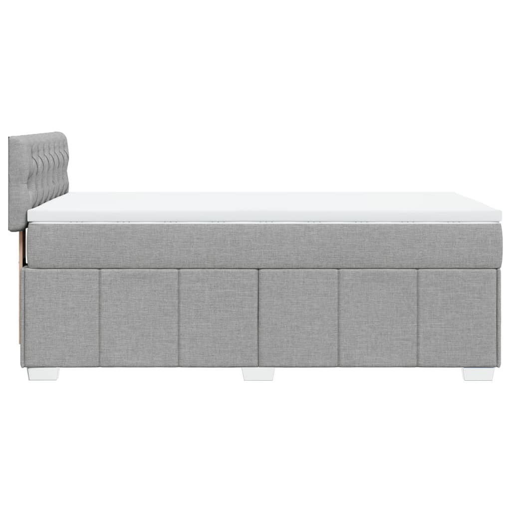 Boxspring met matras stof lichtgrijs 80x200 cm – afbeelding 7