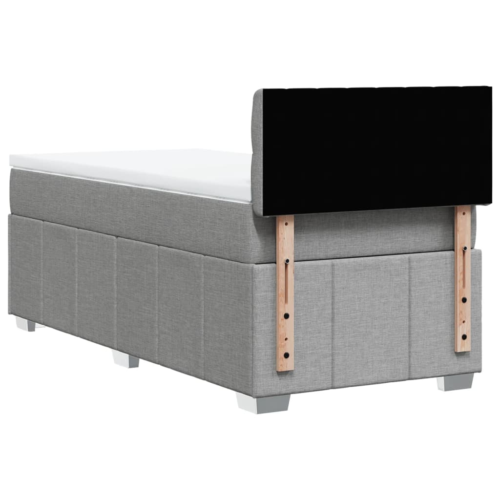 Boxspring met matras stof lichtgrijs 80x200 cm – afbeelding 8