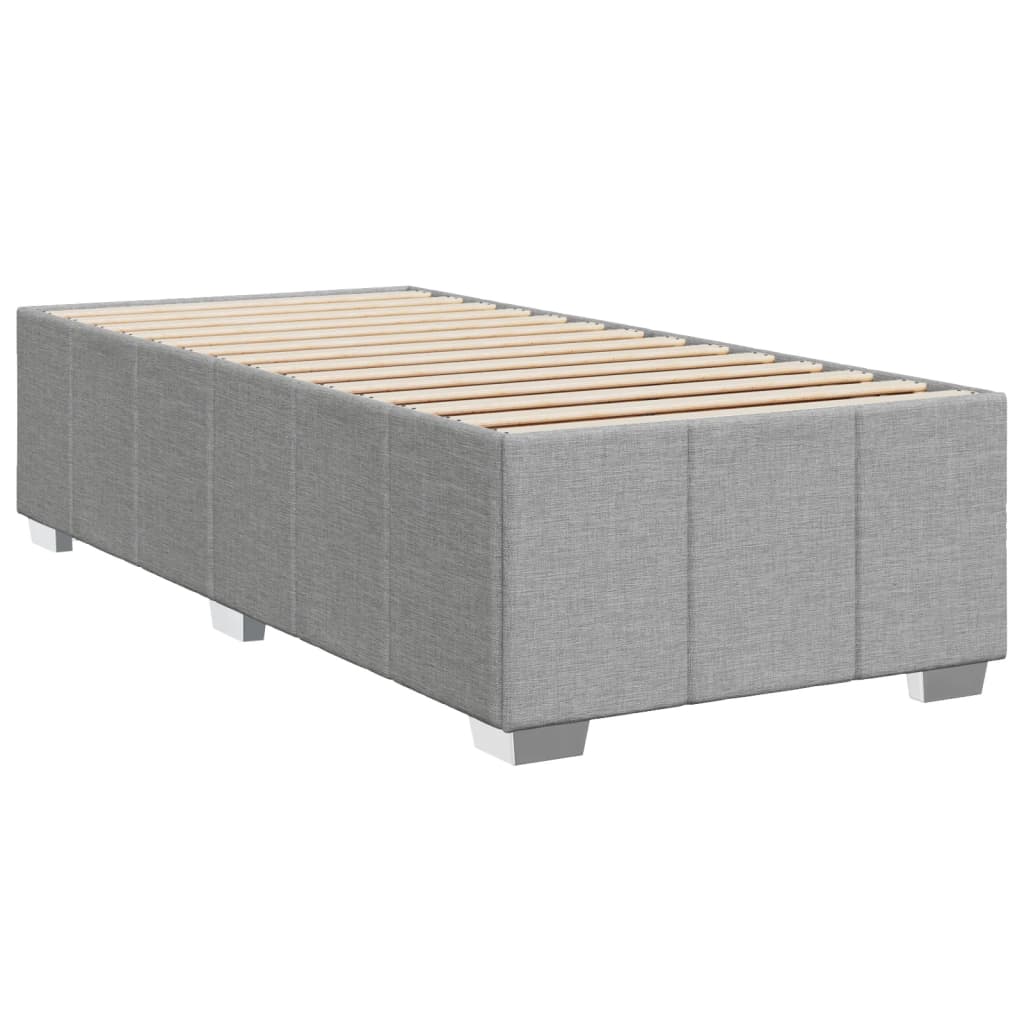 Boxspring met matras stof lichtgrijs 80x200 cm – afbeelding 9