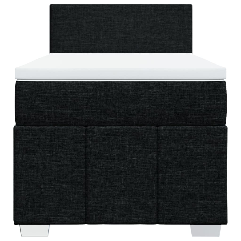 Boxspring met matras stof zwart 90x200 cm – afbeelding 6