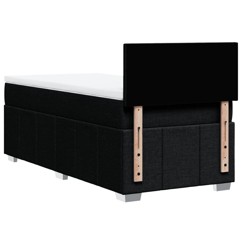 Boxspring met matras stof zwart 90x200 cm – afbeelding 8