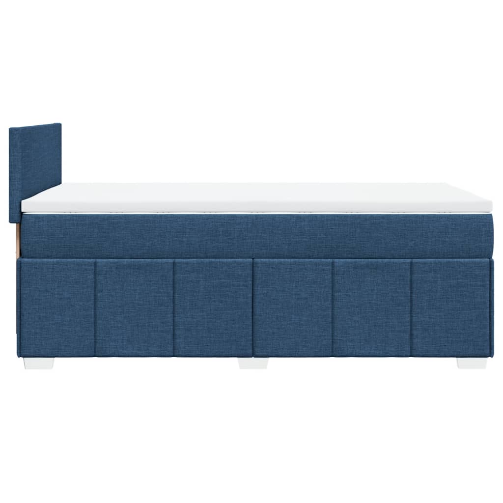 Boxspring met matras stof blauw 90x200 cm – afbeelding 7