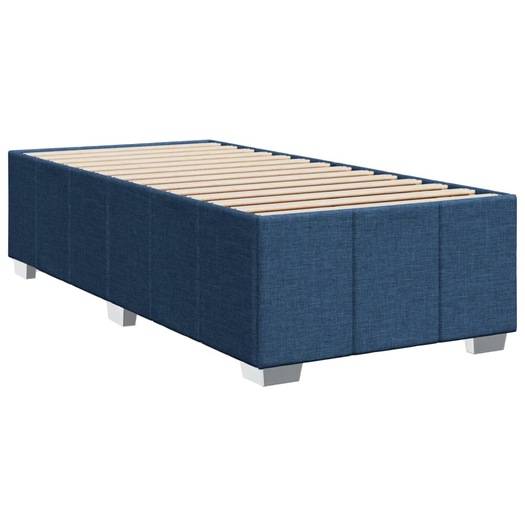 Boxspring met matras stof blauw 90x200 cm – afbeelding 9