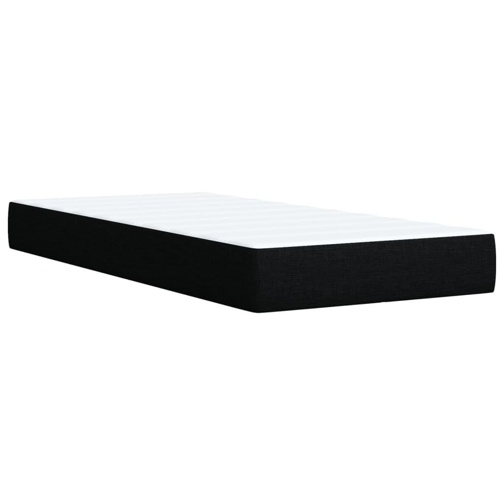 Boxspring met matras stof zwart 90x200 cm – afbeelding 10