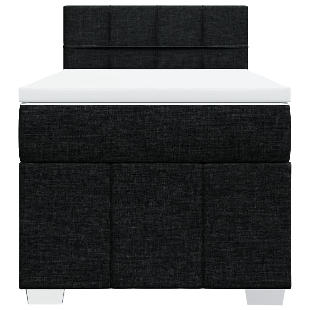 Boxspring met matras stof zwart 90x200 cm – afbeelding 6