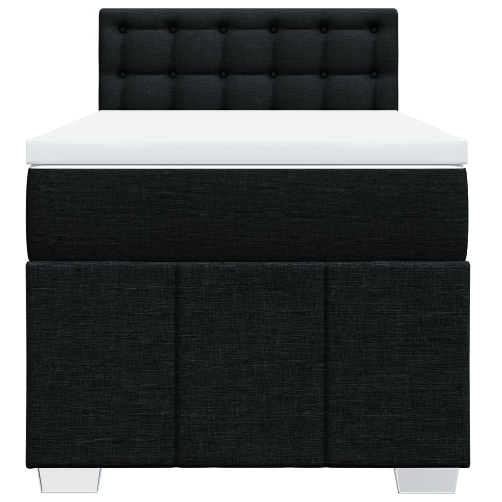 Boxspring met matras stof zwart 90x200 cm – afbeelding 6