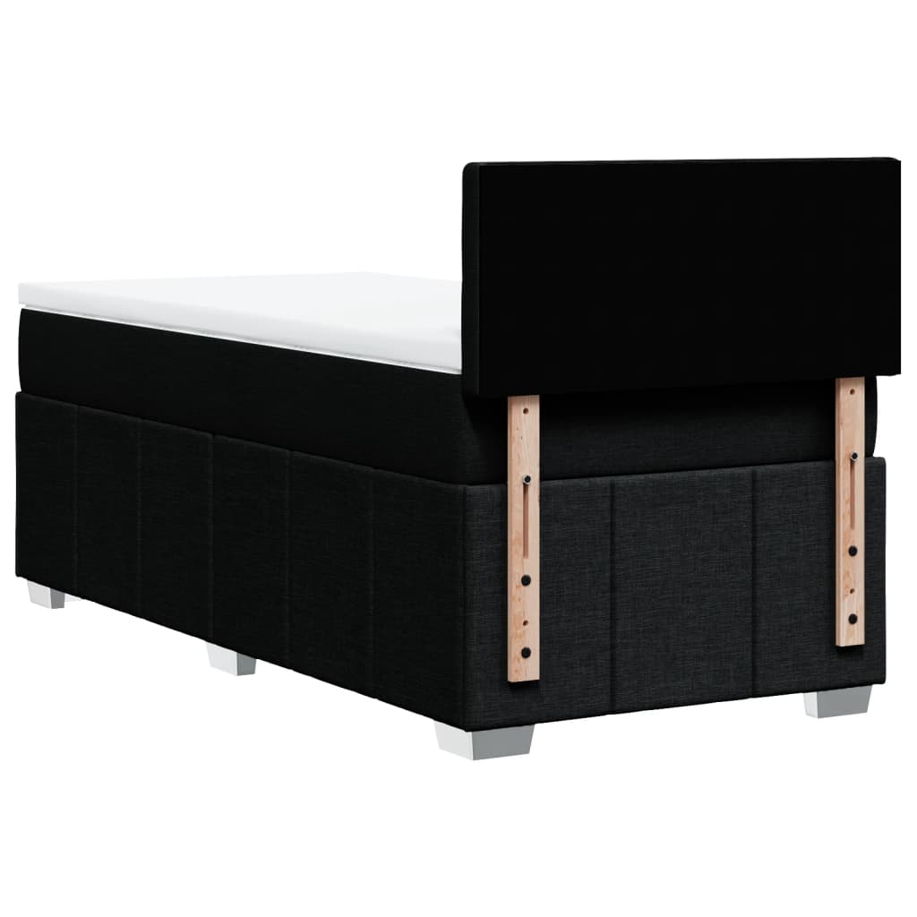 Boxspring met matras stof zwart 90x200 cm – afbeelding 8