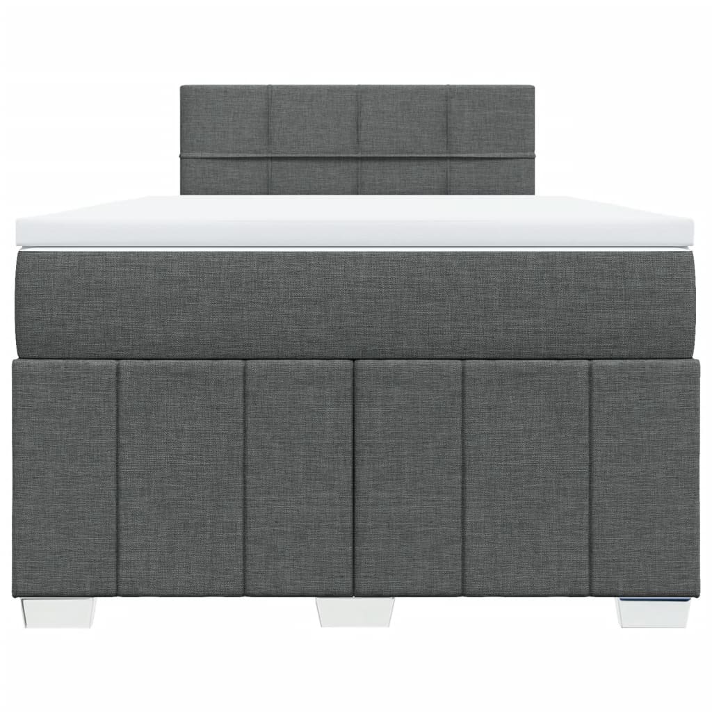 Boxspring met matras stof donkergrijs 120x190 cm – afbeelding 6