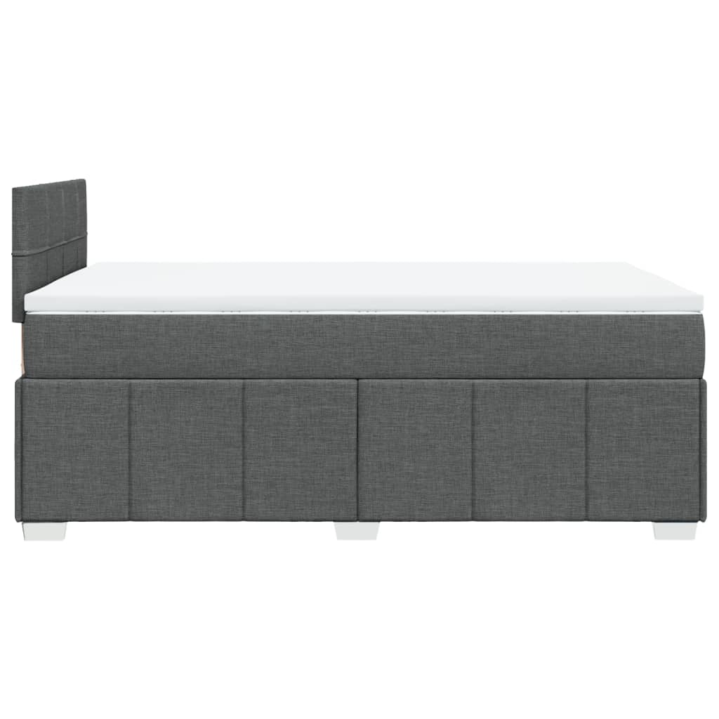 Boxspring met matras stof donkergrijs 120x190 cm – afbeelding 7