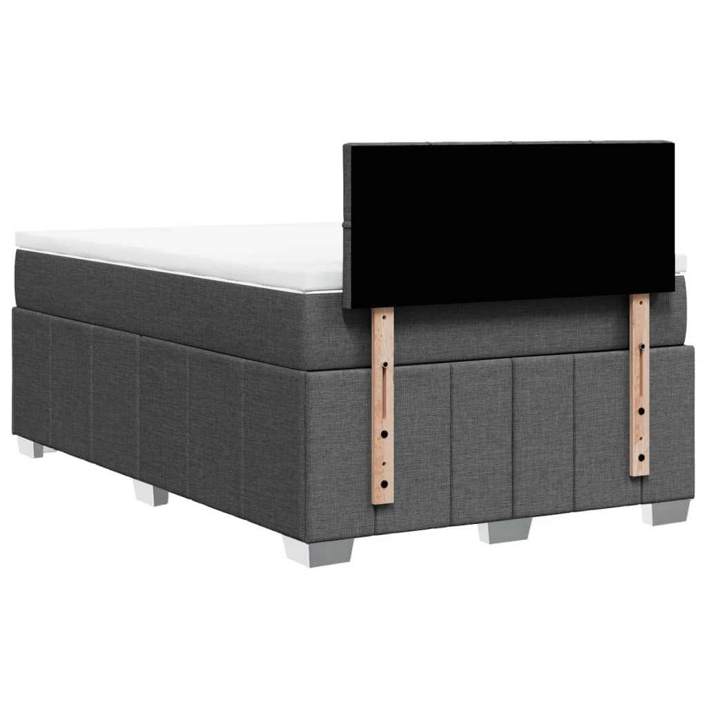 Boxspring met matras stof donkergrijs 120x190 cm – afbeelding 8