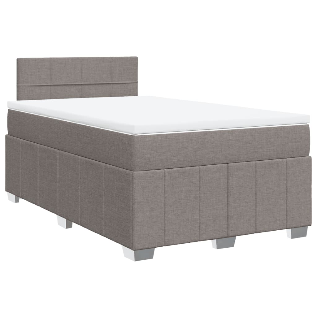 Boxspring met matras stof taupe 120x190 cm – afbeelding 3