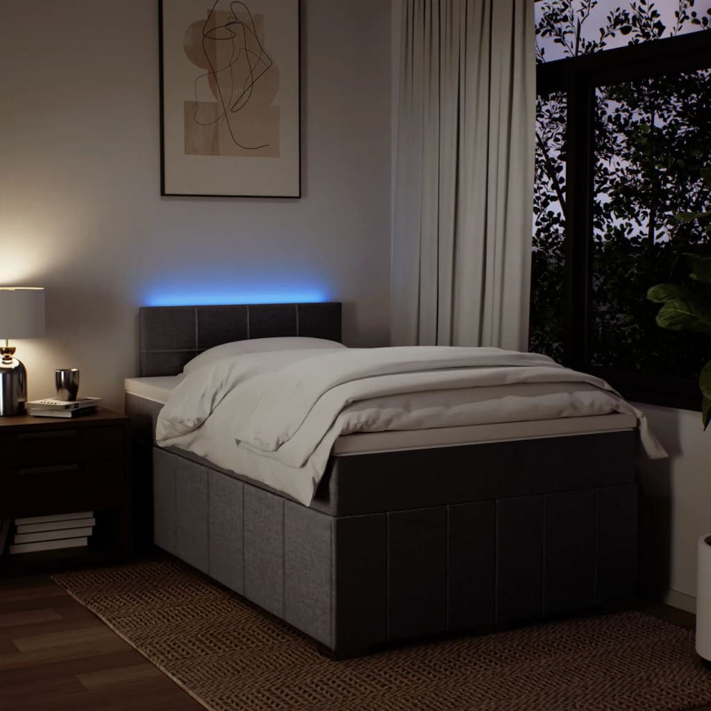Boxspring met matras stof taupe 120x190 cm – afbeelding 4