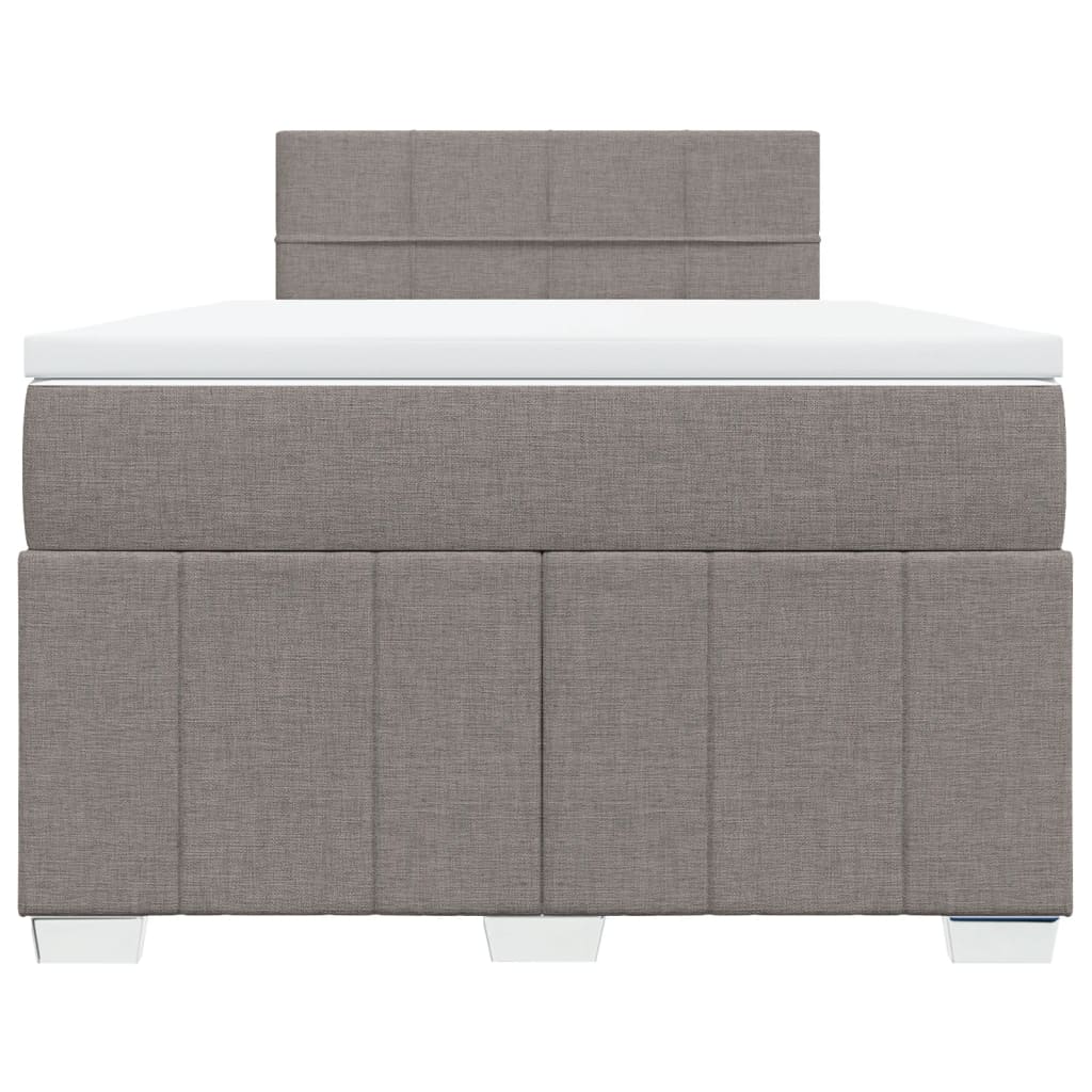 Boxspring met matras stof taupe 120x190 cm – afbeelding 6