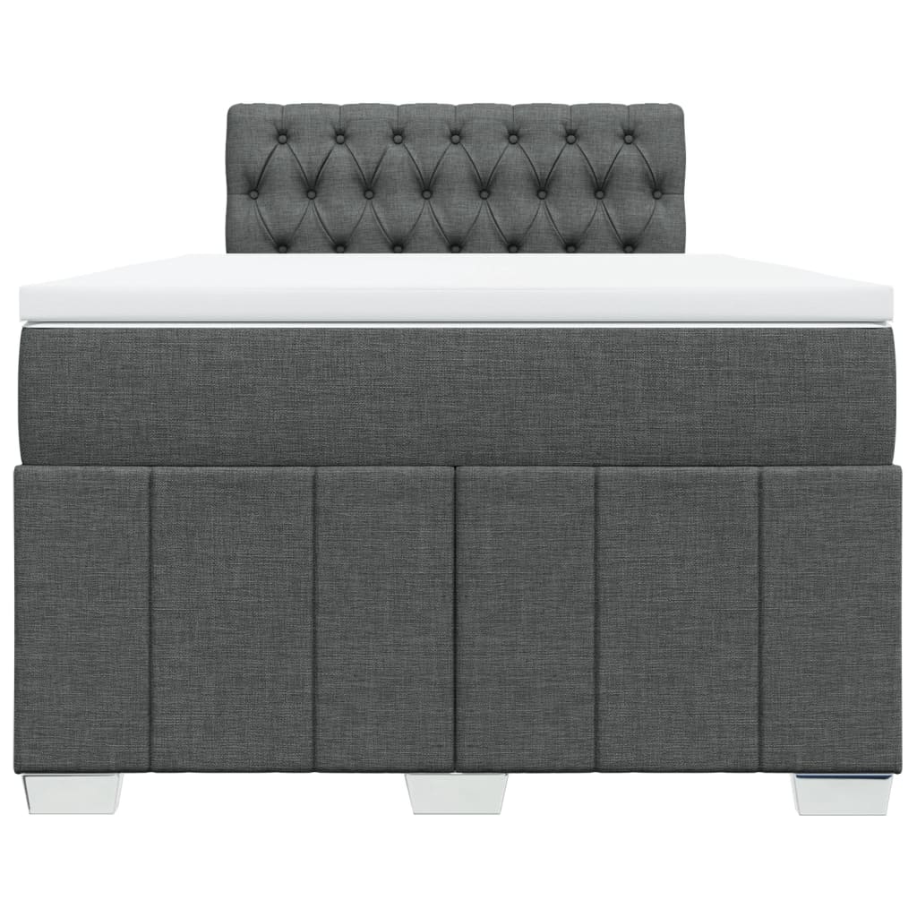Boxspring met matras stof donkergrijs 120x190 cm – afbeelding 6