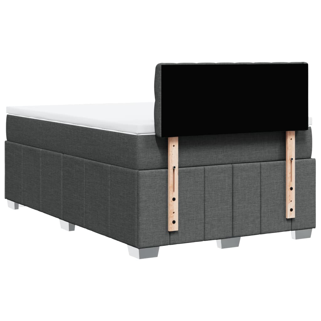 Boxspring met matras stof donkergrijs 120x190 cm – afbeelding 8
