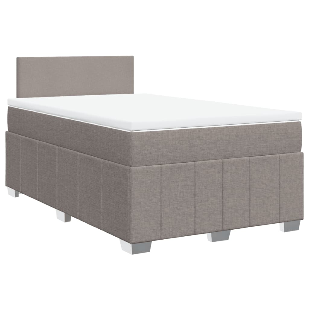 Boxspring met matras stof taupe 120x200 cm – afbeelding 3