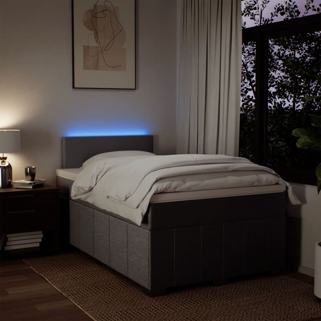 Boxspring met matras stof taupe 120x200 cm – afbeelding 5