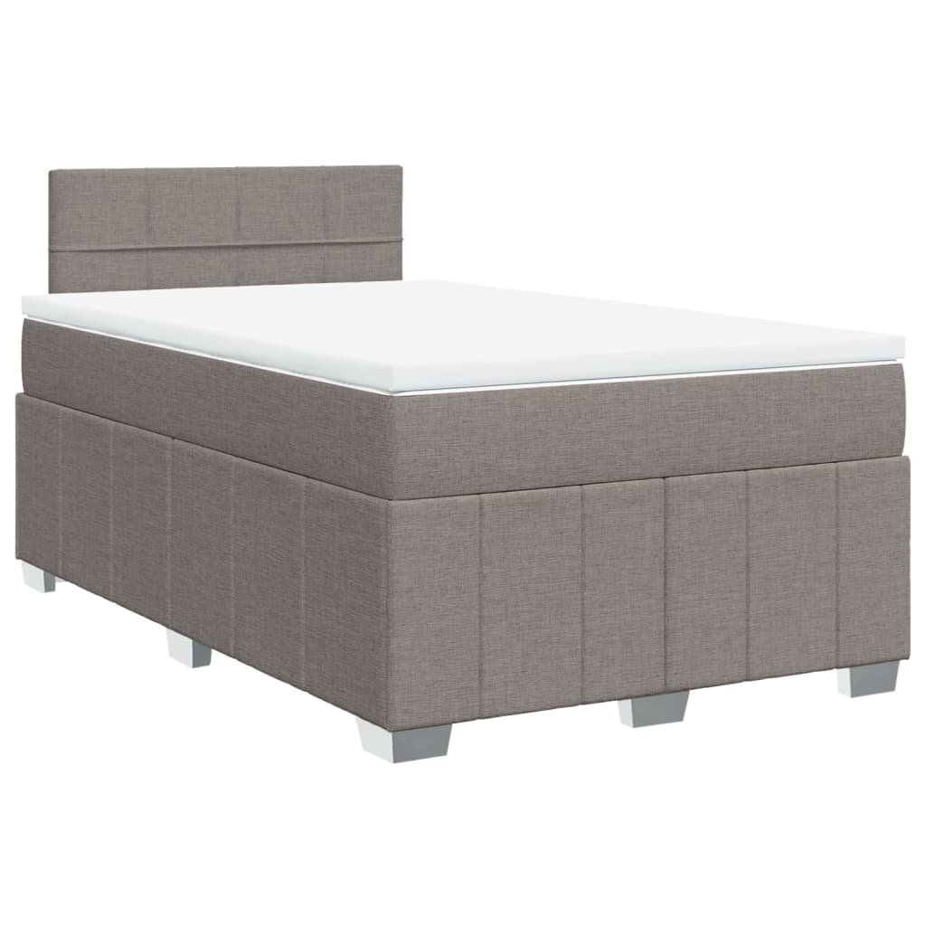 Boxspring met matras stof taupe 120x200 cm – afbeelding 3