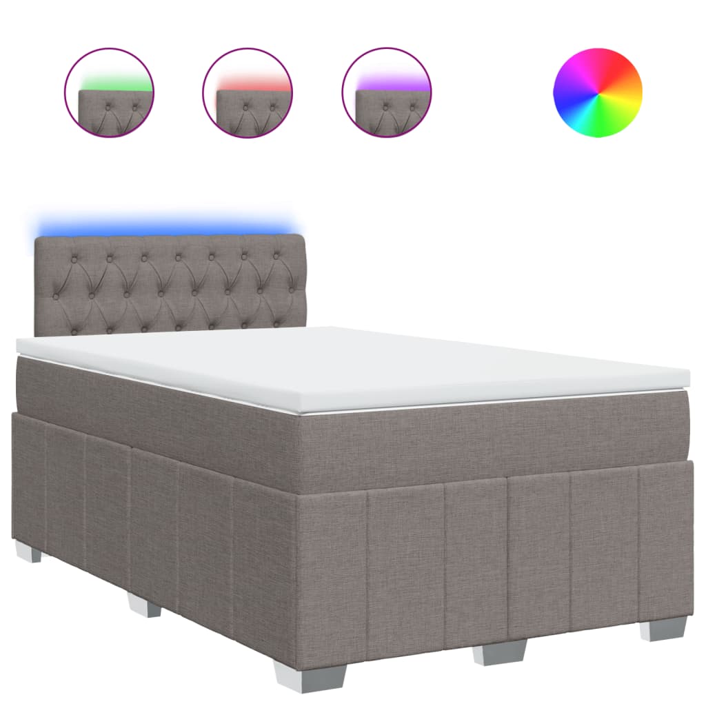 Boxspring met matras stof taupe 120x200 cm – afbeelding 2