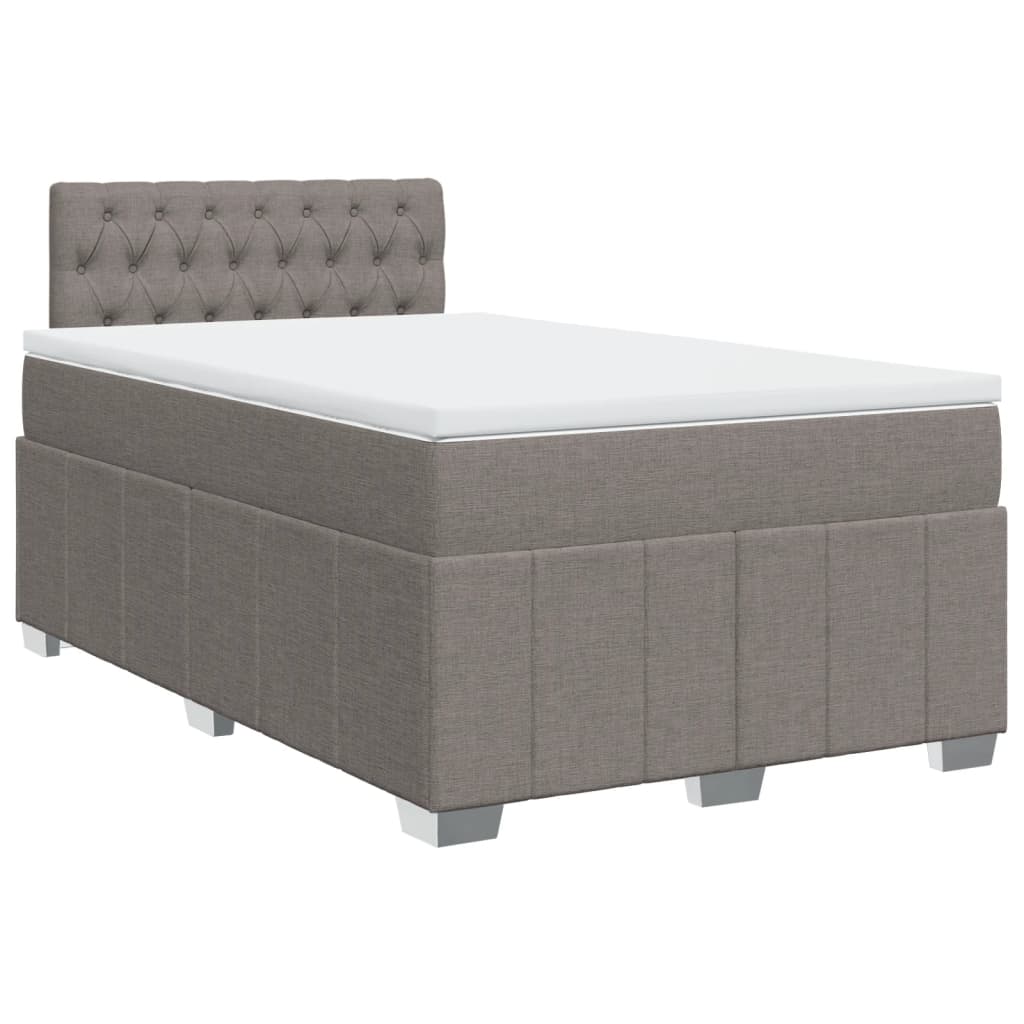 Boxspring met matras stof taupe 120x200 cm – afbeelding 3