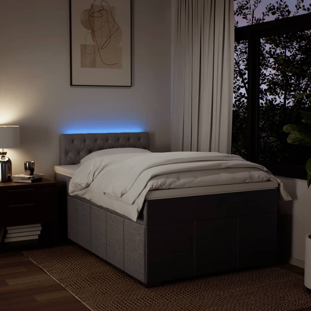 Boxspring met matras stof taupe 120x200 cm – afbeelding 5