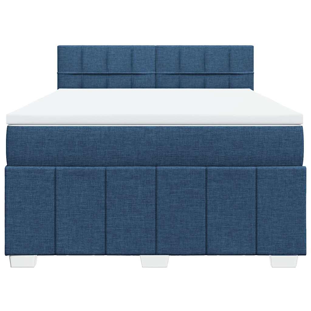 Boxspring met matras stof blauw 140x190 cm – afbeelding 6