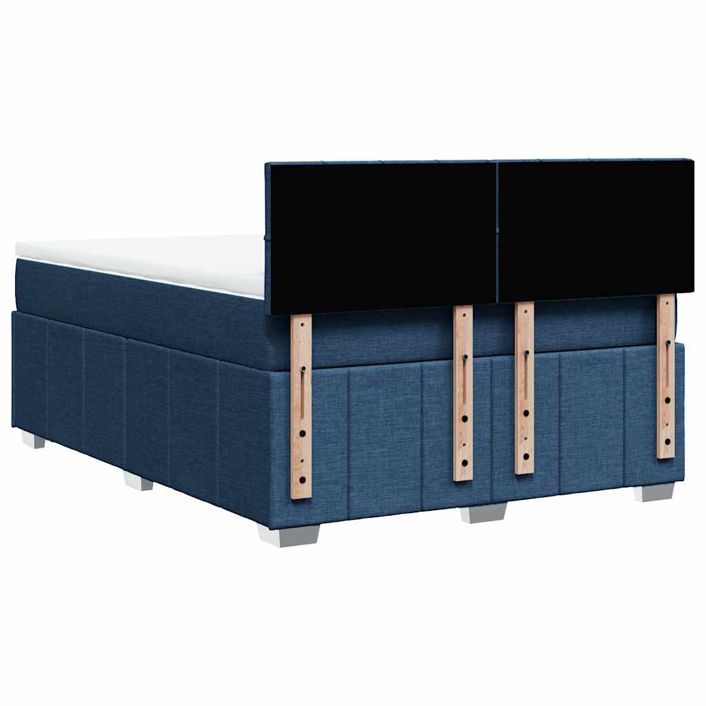 Boxspring met matras stof blauw 140x190 cm – afbeelding 8