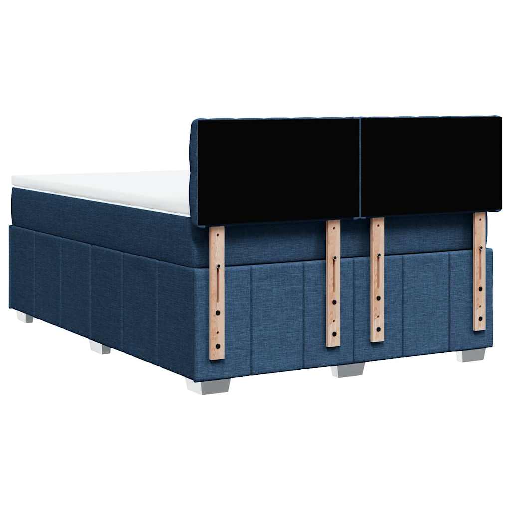Boxspring met matras stof blauw 140x190 cm – afbeelding 8