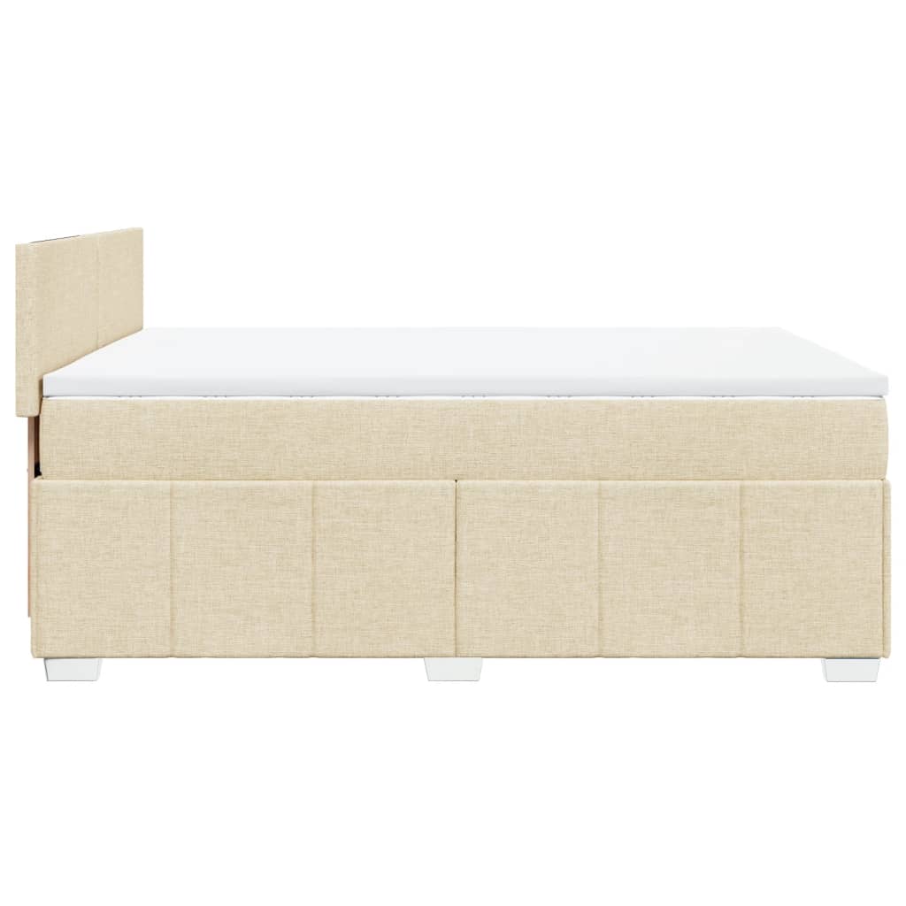 Boxspring met matras stof crèmekleurig 160x200 cm – afbeelding 7