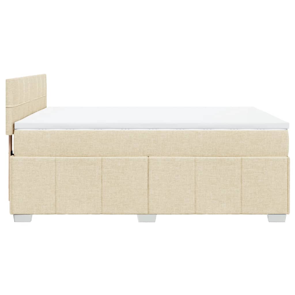 Boxspring met matras stof crèmekleurig 160x200 cm – afbeelding 7