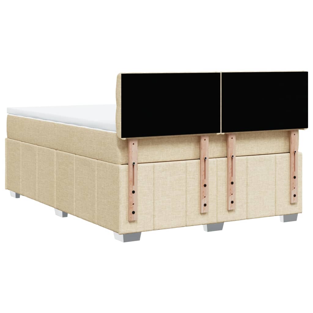 Boxspring met matras stof crèmekleurig 160x200 cm – afbeelding 8