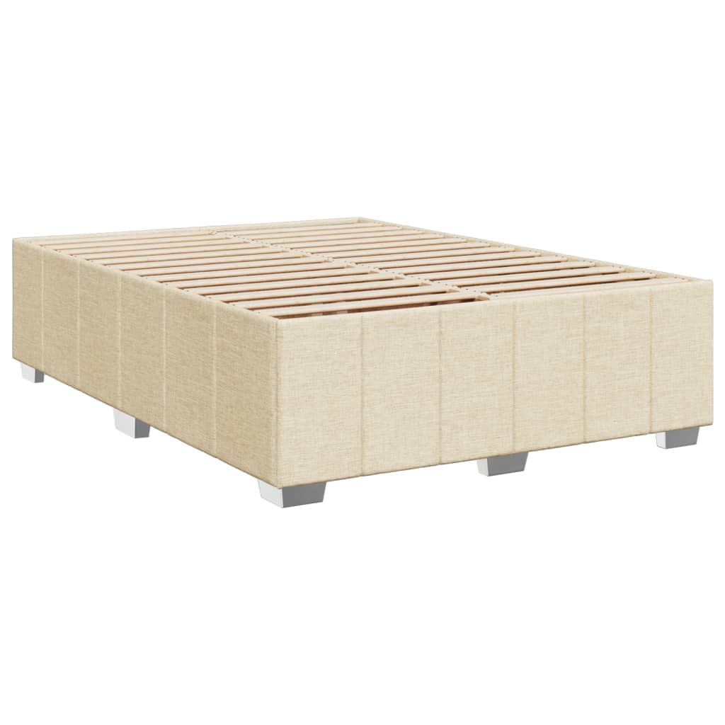 Boxspring met matras stof crèmekleurig 160x200 cm – afbeelding 9