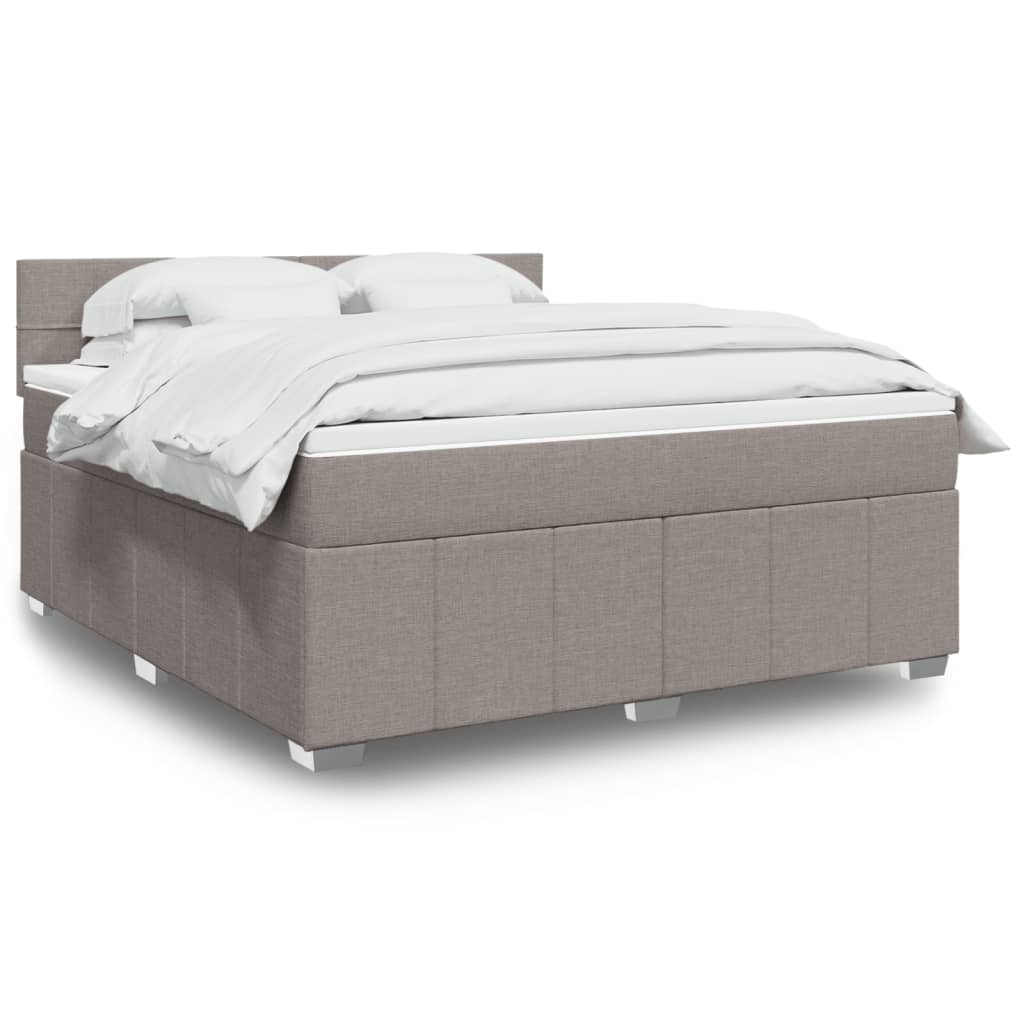 Boxspring met matras stof taupe 180x200 cm – afbeelding 1