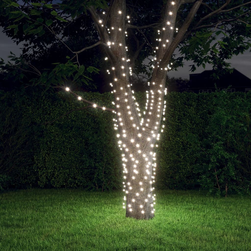 Lichtsnoeren 2 st met 2x200 LED's solar binnen/buiten koudwit – afbeelding 1