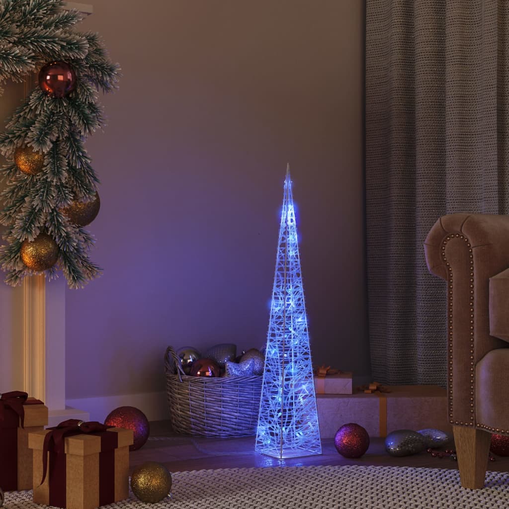 Lichtkegel decoratief LED 60 cm acryl blauw – afbeelding 1