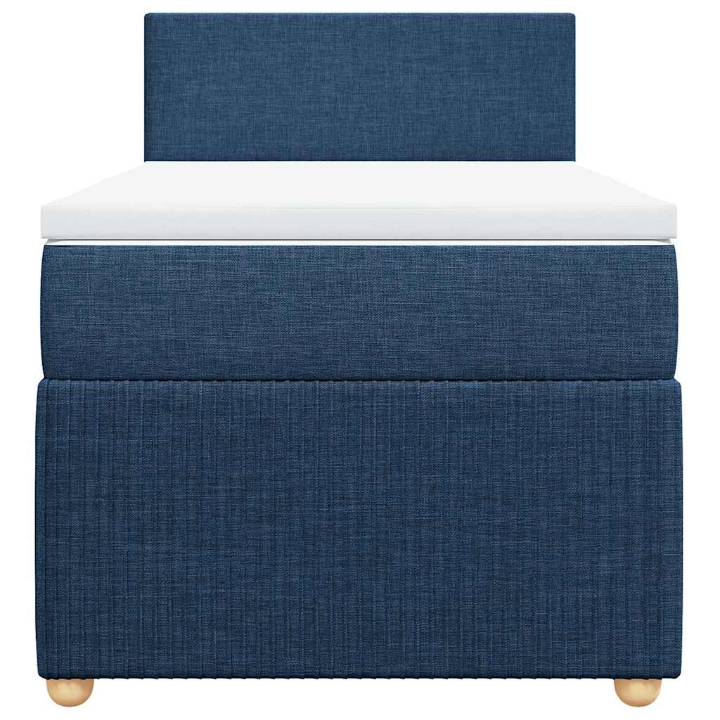 Boxspring met matras stof blauw 90x190 cm – afbeelding 6