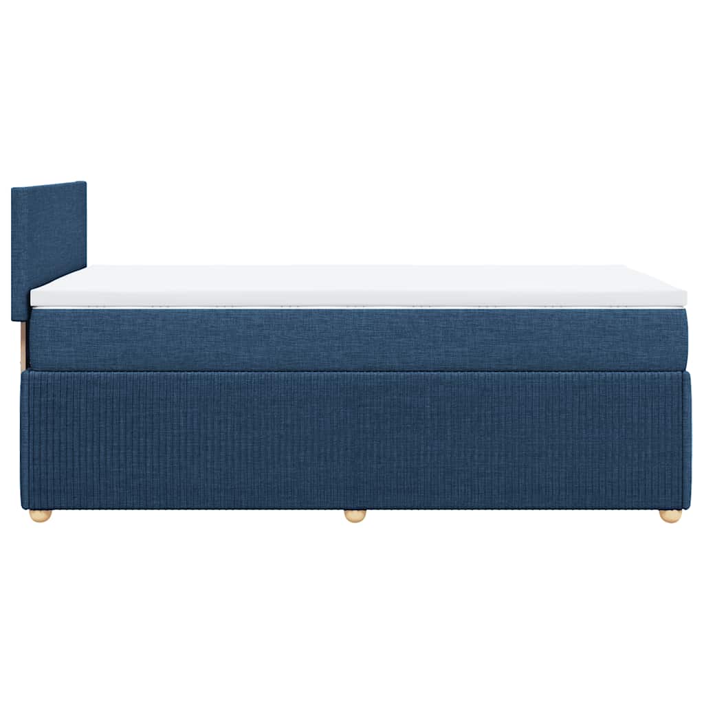 Boxspring met matras stof blauw 90x190 cm – afbeelding 7