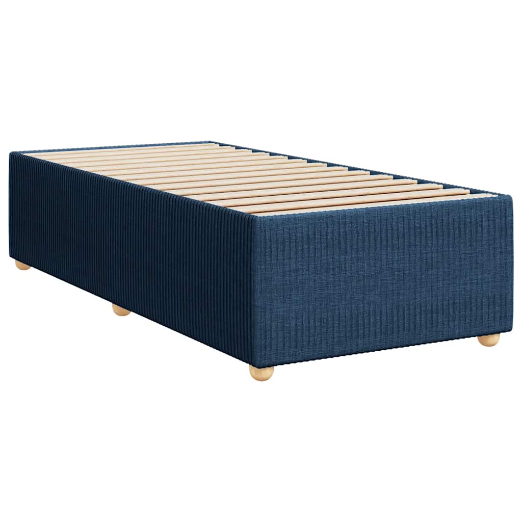 Boxspring met matras stof blauw 90x190 cm – afbeelding 9