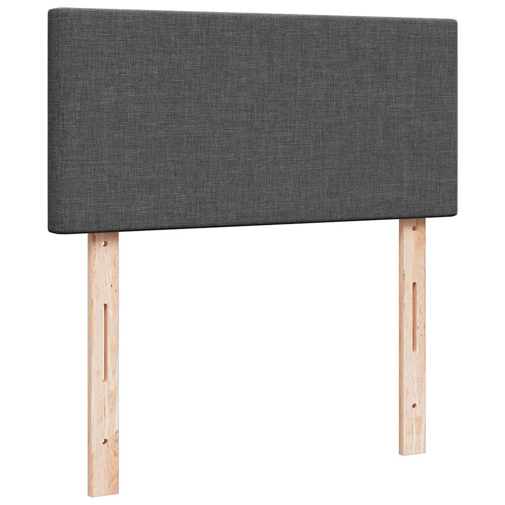 Boxspring met matras stof donkergrijs 90x200 cm – afbeelding 12
