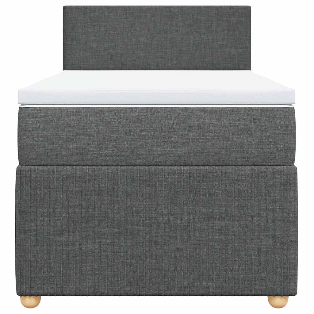Boxspring met matras stof donkergrijs 90x200 cm – afbeelding 6